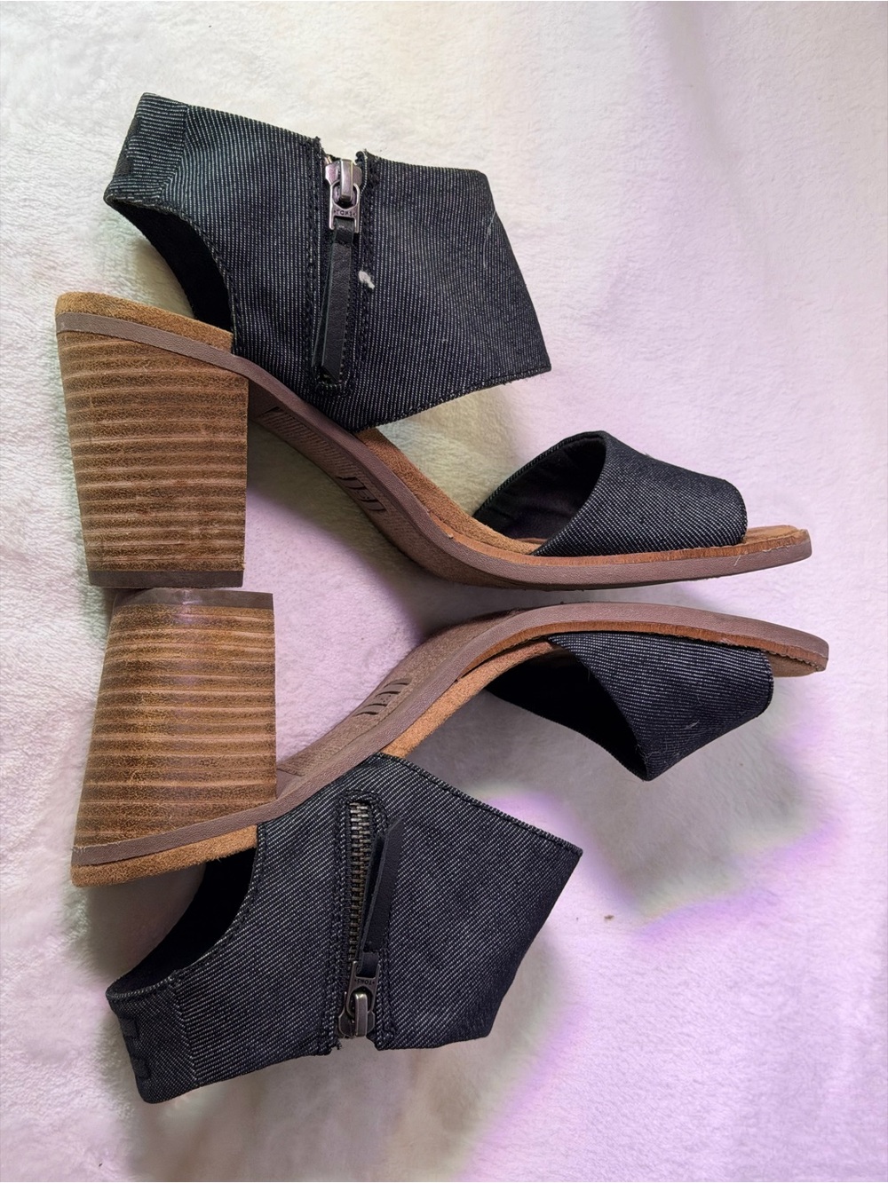 Toms Cream Two-Band Block Heel Sandal - Picture 10 of 12
